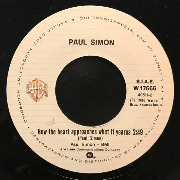 Paul Simon - Late In The Evening | Warner Bros. Records (W 17666) - 3