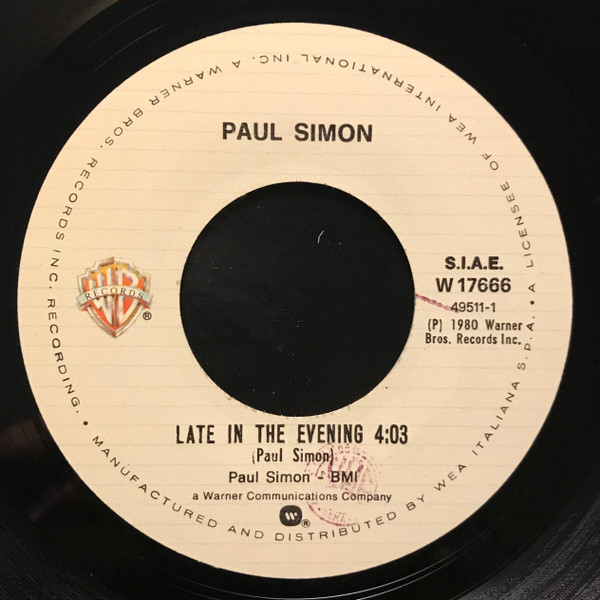 Paul Simon - Late In The Evening | Warner Bros. Records (W 17666) - 4