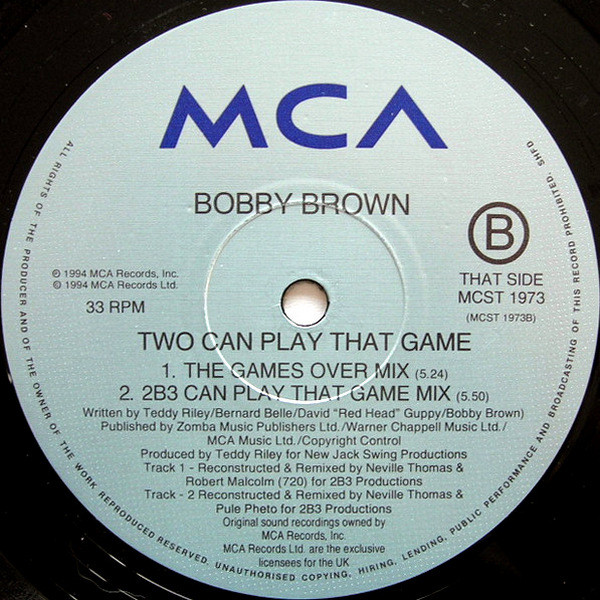 Bobby Brown - Two Can Play That Game (The K Klass Mixes) | MCA Records (MCST 1973) - 4