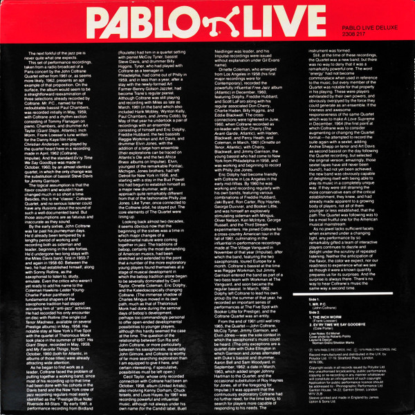 John Coltrane - The Paris Concert | Pablo Live (2308 217) - 2