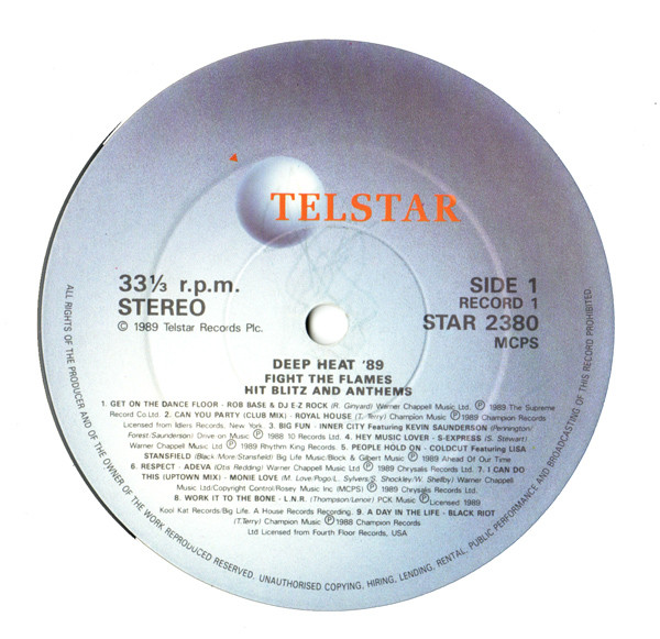 Various - Deep Heat '89 - Fight The Flame | Telstar (STAR 2380) - 4