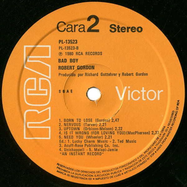 Robert Gordon - Bad Boy | RCA Victor (PL-13523) - 4