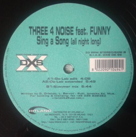Three 4 Noise Feat. Funny - Sing A Song (All Night Long) | Dance Excess (DXS 08.99) - 4