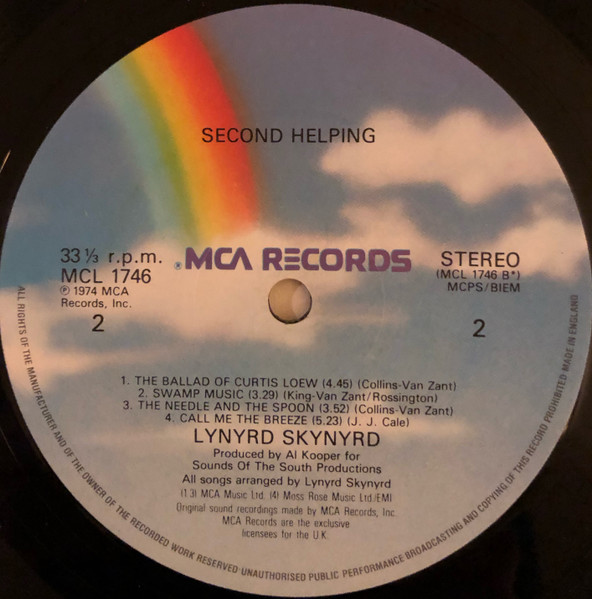 Lynyrd Skynyrd - Second Helping | MCA Records (MCL 1746) - 4 Lynyrd Skynyrd - Second Helping | MCA Records (MCL 1746) - 4