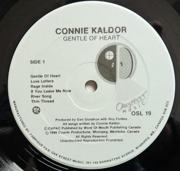 Connie Kaldor - Gentle Of Heart | Oak Street Music Inc. (OSL 019) - 3 Connie Kaldor - Gentle Of Heart | Oak Street Music Inc. (OSL 019) - 3