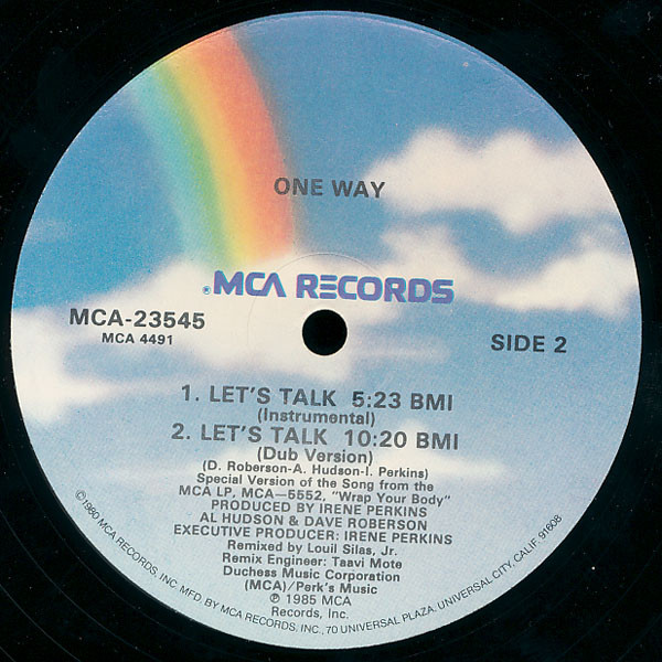 One Way - Let's Talk | MCA Records (MCA-23545) - 3