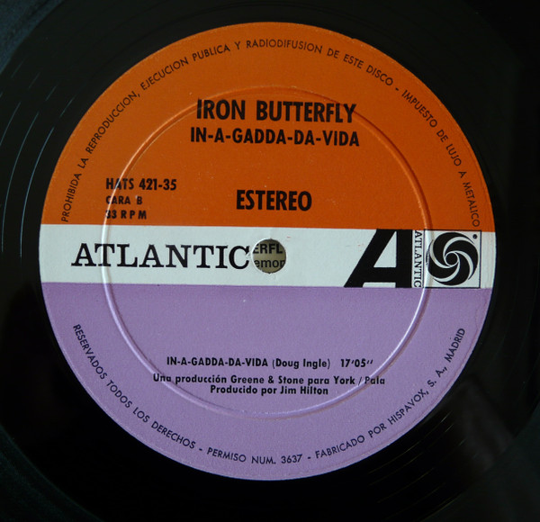 Iron Butterfly - In-A-Gadda-Da-Vida | Atlantic (HATS 421-35) - 4