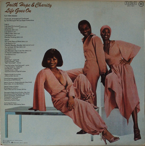 Faith, Hope & Charity - Life Goes On = La Vida Sigue | RCA Victor (APL1-1827) - 2