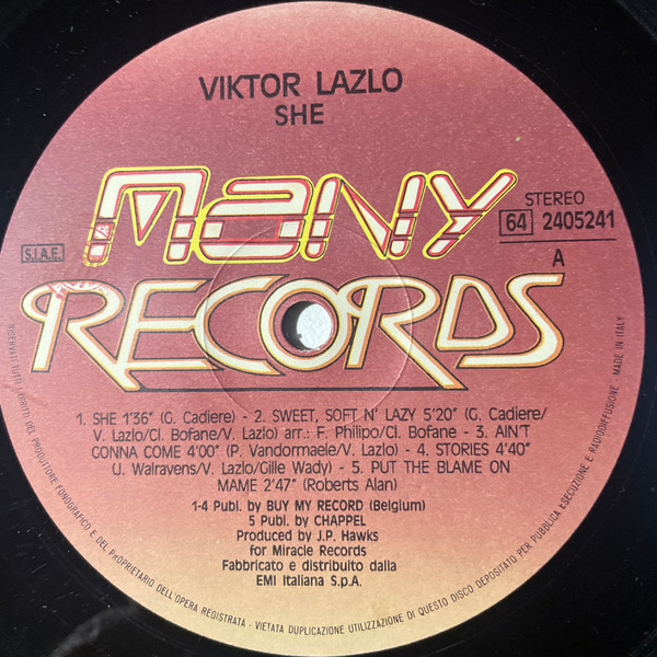 Viktor Lazlo - She | Many Records (64 2405241) - 2
