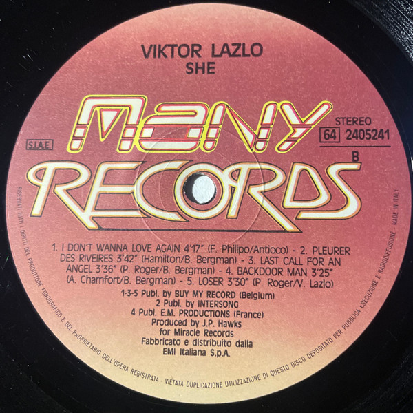Viktor Lazlo - She | Many Records (64 2405241) - 3