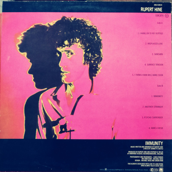 Rupert Hine - Immunity | A&M Records (AMLH 68519) - 2