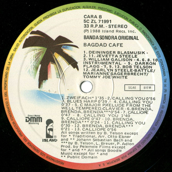 Various - Bagdad Cafe (Original Motion Picture Soundtrack) | Island Records (ISTA 18) - 4