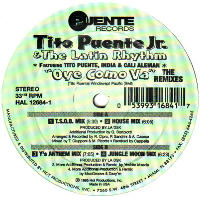 Tito Puente Jr. & The Latin Rhythm - Oye Como Va - The Remixes | Puente Records (HAL 12684-1)