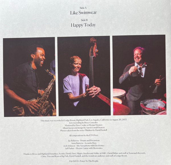 Jeff Parker ETA IVtet - Happy Today | International Anthem Recording Company (IARC0109) - 3