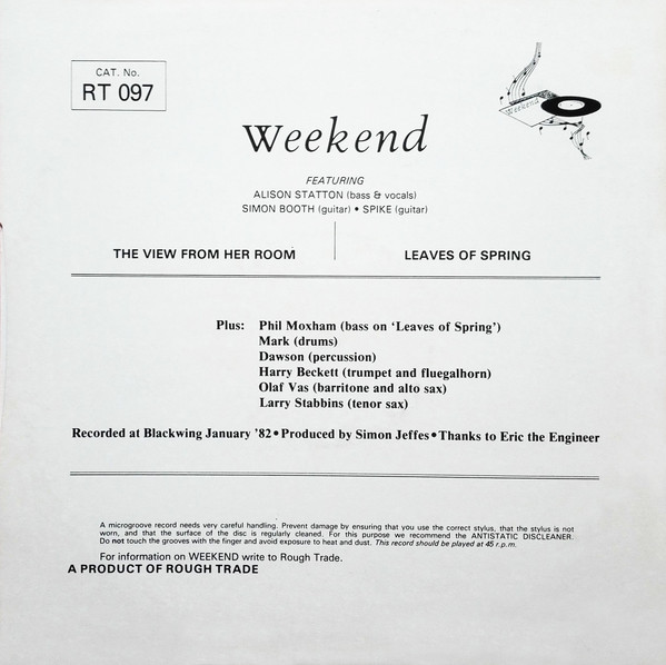 Weekend - The View From Her Room Plus Leaves Of Spring | Rough Trade (RT 097) - 2