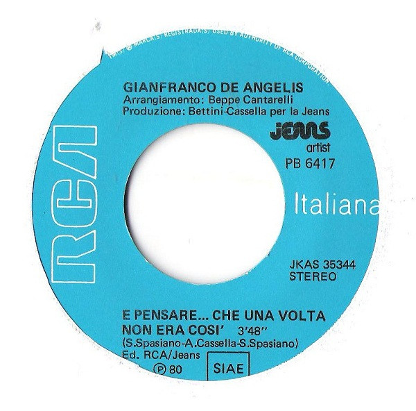 Gianfranco De Angelis - E Pensare... Che Una Volta Non Era Così | RCA (PB 6417) - 3 Gianfranco De Angelis - E Pensare... Che Una Volta Non Era Così | RCA (PB 6417) - 3