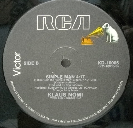 Klaus Nomi - Icurok / Simple Man | RCA Victor (KD-10005) - 2