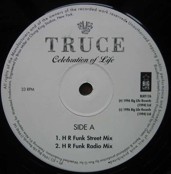 Truce - Celebration Of Life | Big Life (BLRT 126) - 2