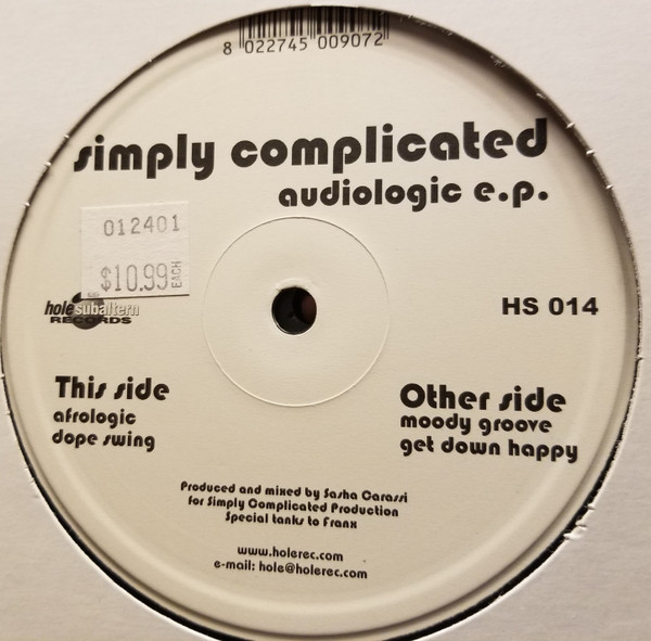 Simply Complicated - Audiologic E.P. | Hole Subaltern (HS 014)