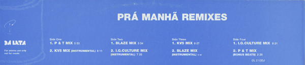 Da Lata - Prá Manhã (Remixes) | Palm Pictures (DL 2 12DJ) - 6 Da Lata - Prá Manhã (Remixes) | Palm Pictures (DL 2 12DJ) - 6