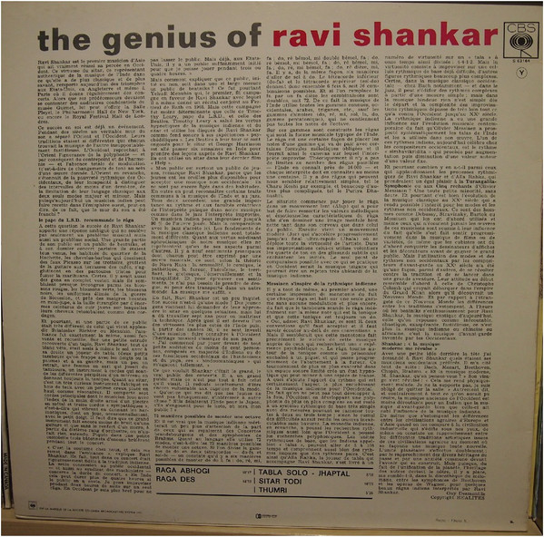 Ravi Shankar - The Genius Of Ravi Shankar | CBS (S 63164) - 2