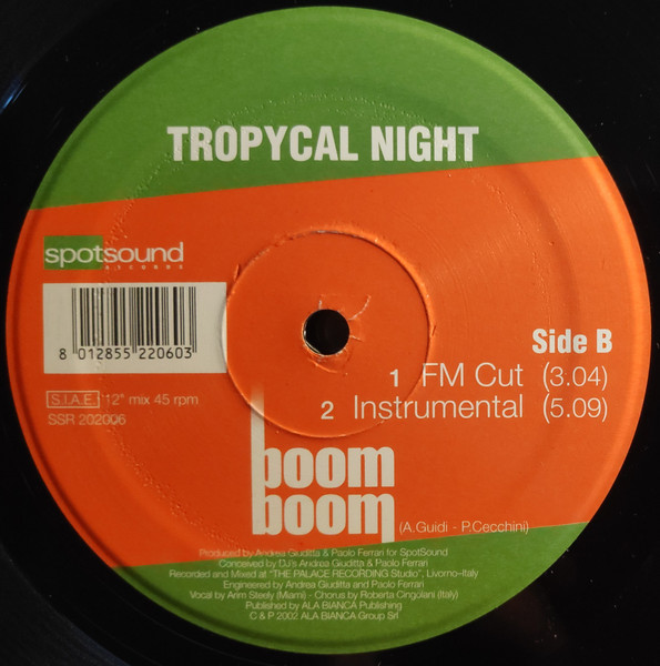 Tropycal Night - Boom Boom | Spotsound Records (SSR 202006) - 2