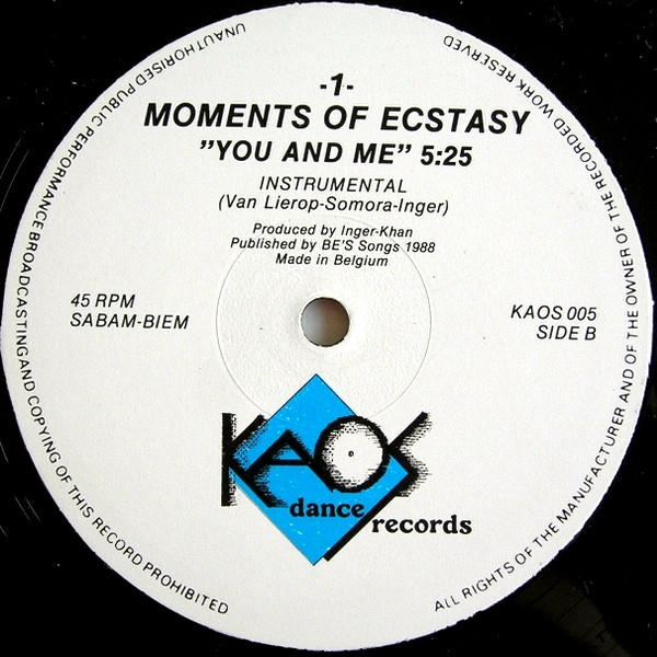 Moments Of Ecstasy - You And Me | Kaos Dance Records (KAOS 005) - 4 Moments Of Ecstasy - You And Me | Kaos Dance Records (KAOS 005) - 4
