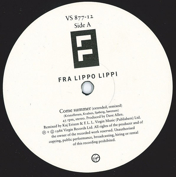Fra Lippo Lippi - Come Summer | Virgin (VS 877-12) - 3