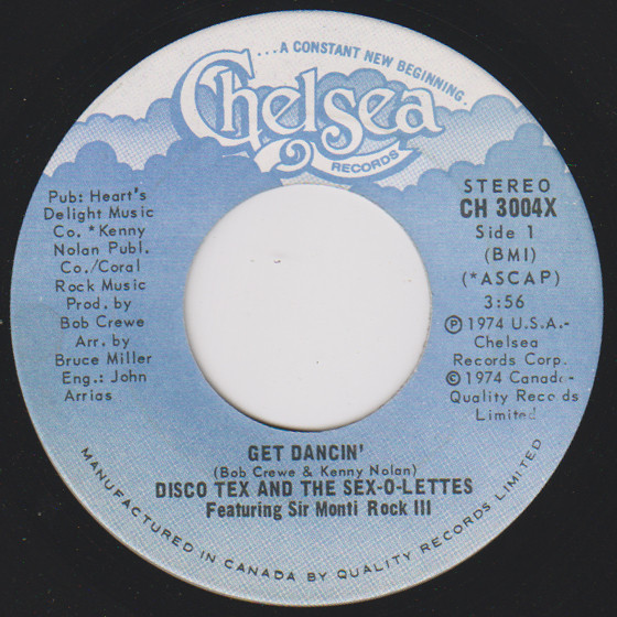 Disco Tex & His Sex-O-Lettes - Get Dancin' | Chelsea Records (CH 3004X) - main