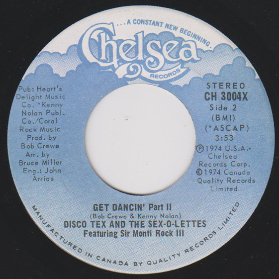 Disco Tex & His Sex-O-Lettes - Get Dancin' | Chelsea Records (CH 3004X) - 2