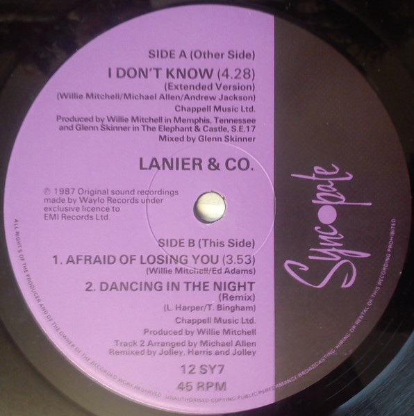 Lanier & Co - I Don't Know | Syncopate (12 SY 7) - 4