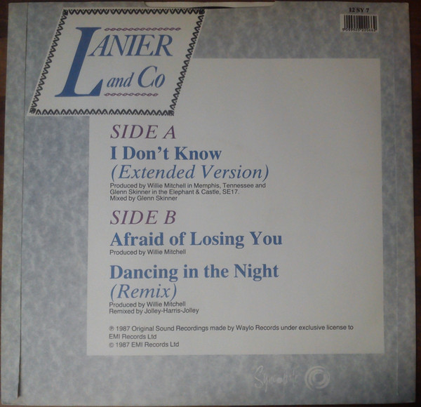 Lanier & Co - I Don't Know | Syncopate (12 SY 7) - 2