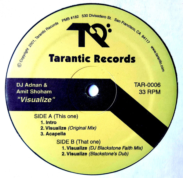 DJ Adnan & Amit Shoham - Visualize | Tarantic Records (TAR 0006) - main