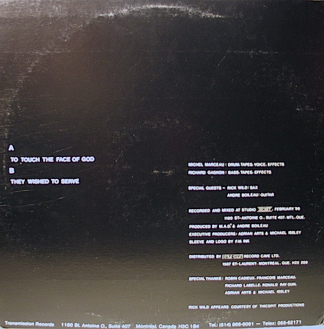 Mind Altering Device - To Touch The Face Of God | Transmission Records (TR - 103 - 45) - 2