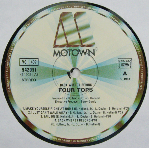 Four Tops - Back Where I Belong | Motown (542051) - 4