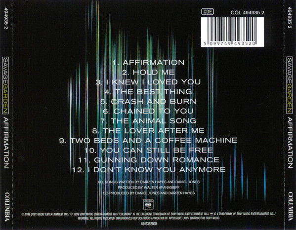 Savage Garden - Affirmation | Columbia (COL 494935 2) - 2 Savage Garden - Affirmation | Columbia (COL 494935 2) - 2