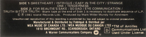 Marianne Faithfull - Dangerous Acquaintances [Cassette] | Island Records (XM5-9648) - 3