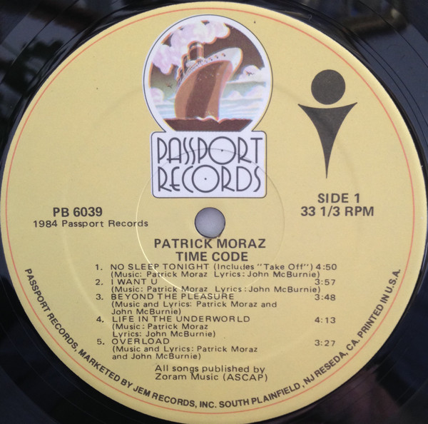 Patrick Moraz - Time Code | Passport Records (PB 6039)