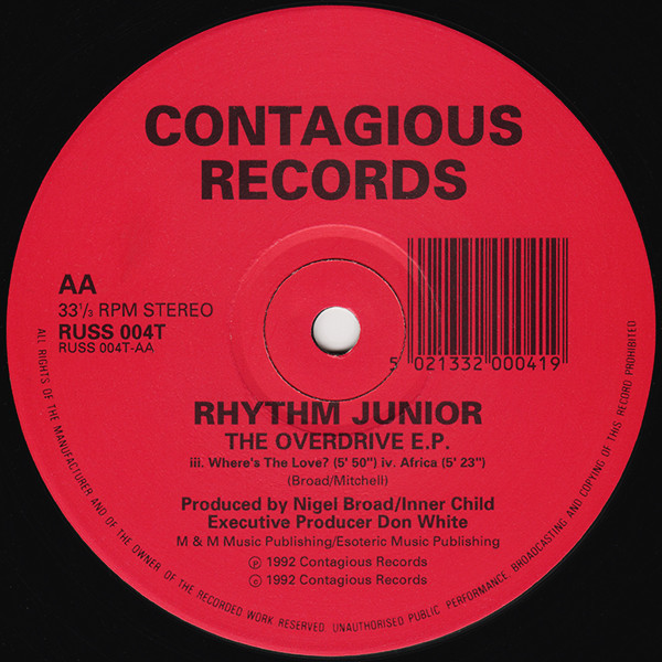 Rhythm Junior - The Overdrive EP | Contagious Records (RUSS 004T) - 2