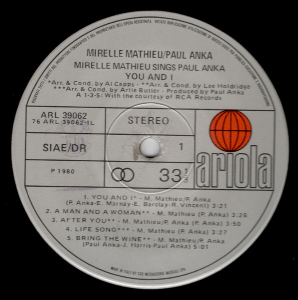 Mireille Mathieu - Mireille Mathieu Sings Paul Anka | Ariola (ARL 39062) - 2 Mireille Mathieu - Mireille Mathieu Sings Paul Anka | Ariola (ARL 39062) - 2