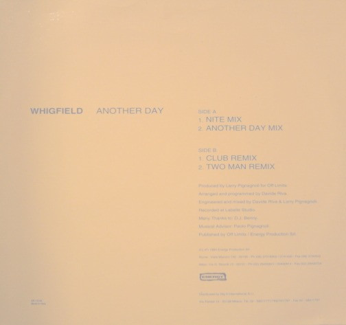 Whigfield - Another Day | X-Energy Records (XR-12142) - 6 Whigfield - Another Day | X-Energy Records (XR-12142) - 6