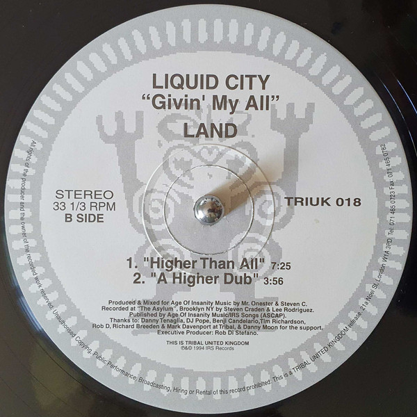 Liquid City - Givin' My All | TRIBAL United Kingdom (TRIUK 018)