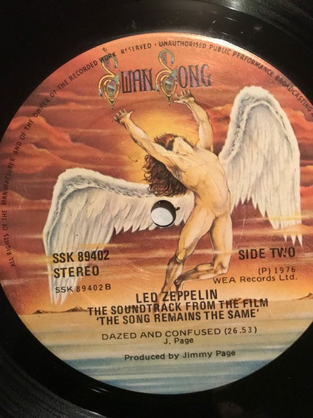 Led Zeppelin - The Soundtrack From The Film The Song Remains The Same | Swan Song (SSK 89402) - 2