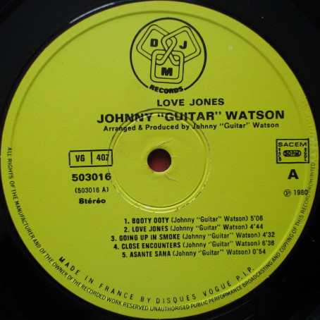 Johnny Guitar Watson - Love Jones | DJM Records (503016) - 3