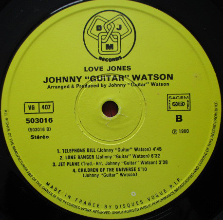 Johnny Guitar Watson - Love Jones | DJM Records (503016) - 4