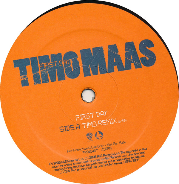 Timo Maas - First Day | Warner Bros. Records (PR015467) - main