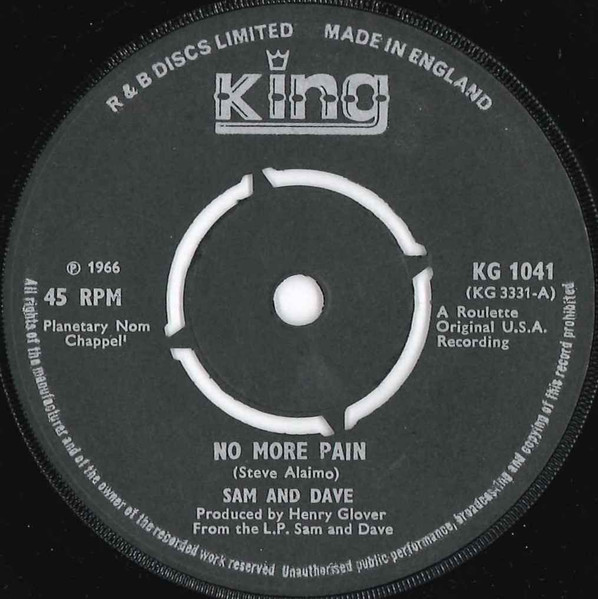 Sam & Dave - No More Pain | King Records (KG 1041) - main