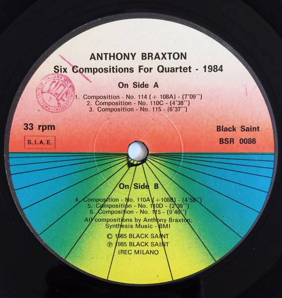 Anthony Braxton - Four Compositions (Quartet) 1984 | Black Saint (BSR 0086) - 4 Anthony Braxton - Four Compositions (Quartet) 1984 | Black Saint (BSR 0086) - 4