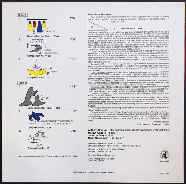 Anthony Braxton - Four Compositions (Quartet) 1984 | Black Saint (BSR 0086) - 2 Anthony Braxton - Four Compositions (Quartet) 1984 | Black Saint (BSR 0086) - 2