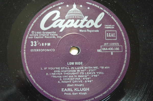 Earl Klugh - Low Ride | Capitol Records (10 C 064-400 166) - 4